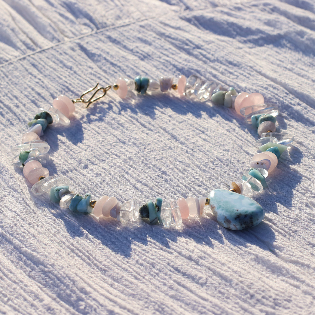Horizon | Edelsteinkette mit Larimar Anhänger