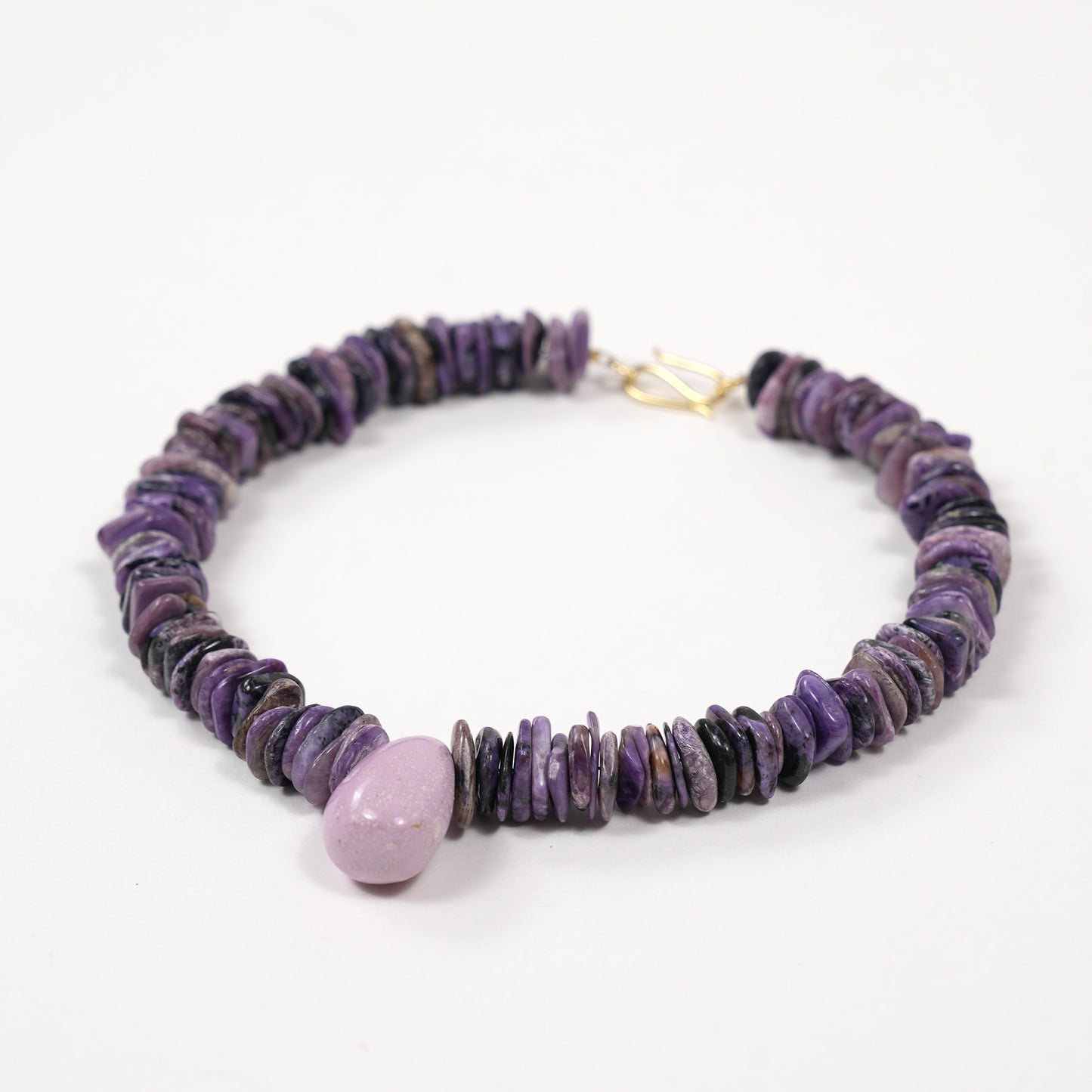 Purple Reign | Edelsteinkette mit Charoit & Phosphosiderit Anhänger
