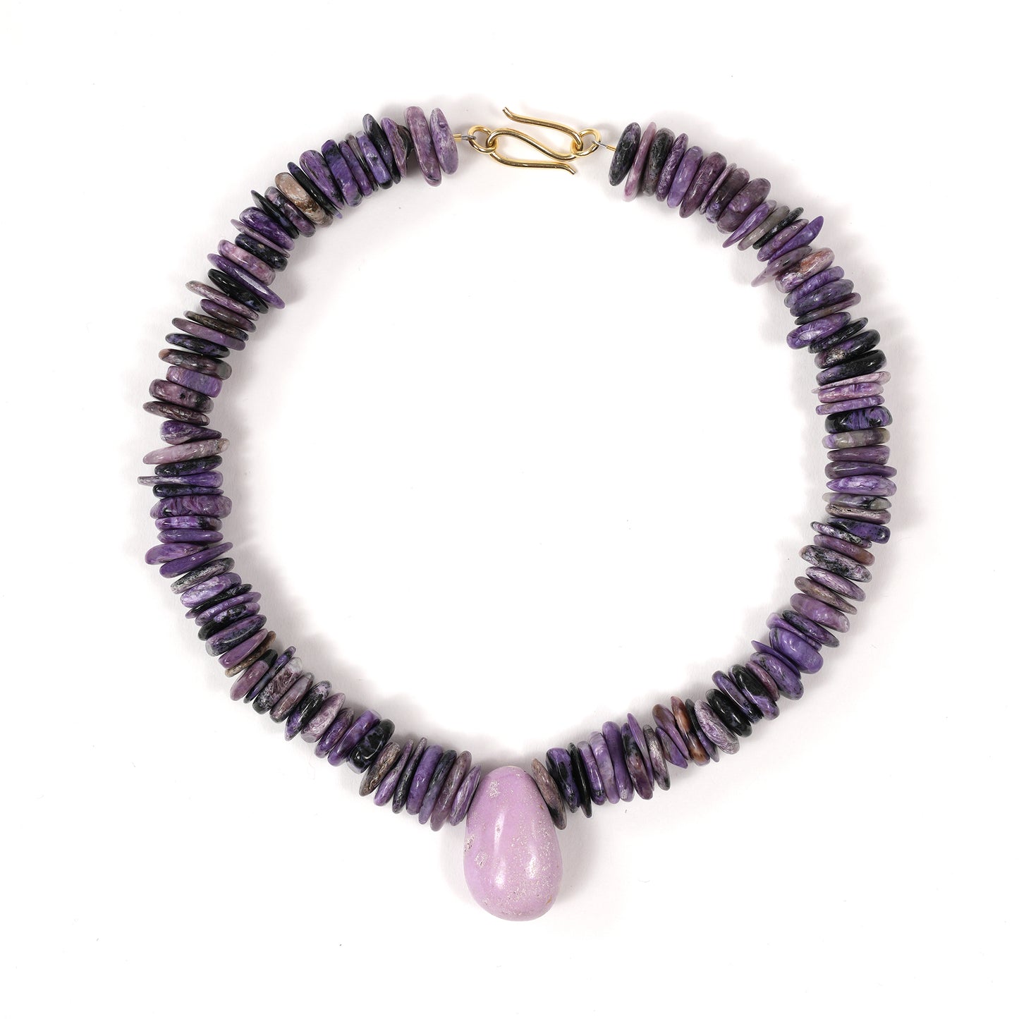 Purple Reign | Edelsteinkette mit Charoit & Phosphosiderit Anhänger