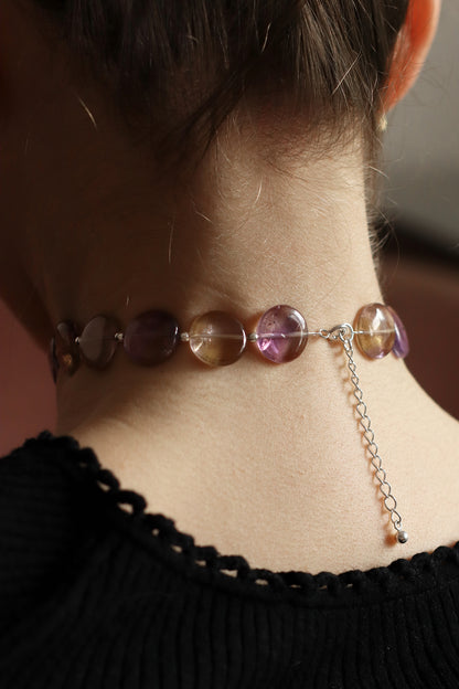 AURA | Edelstein-Choker mit Ametrin