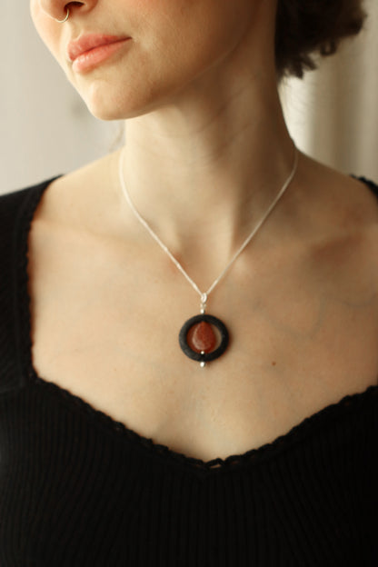Anhänger mit Achat & Lava