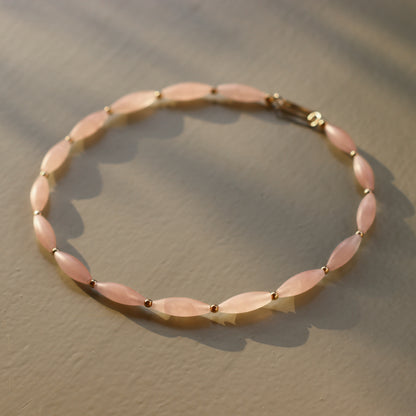 La Vie en Rose | Edelsteinkette mit Rosenquarz