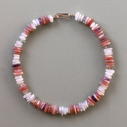 MoonFairy | Edelsteinkette mit Mondstein, Prehnit & Ametrin