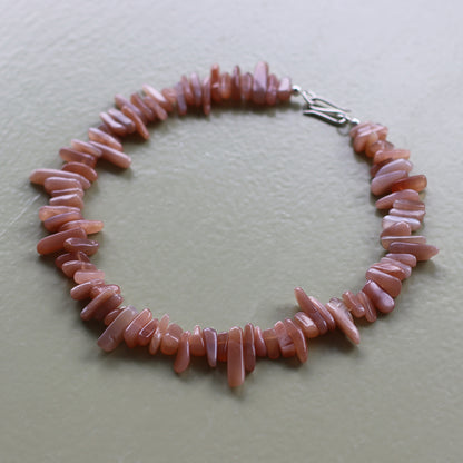 Lune de Sang | Edelsteinkette mit orangenem Mondstein
